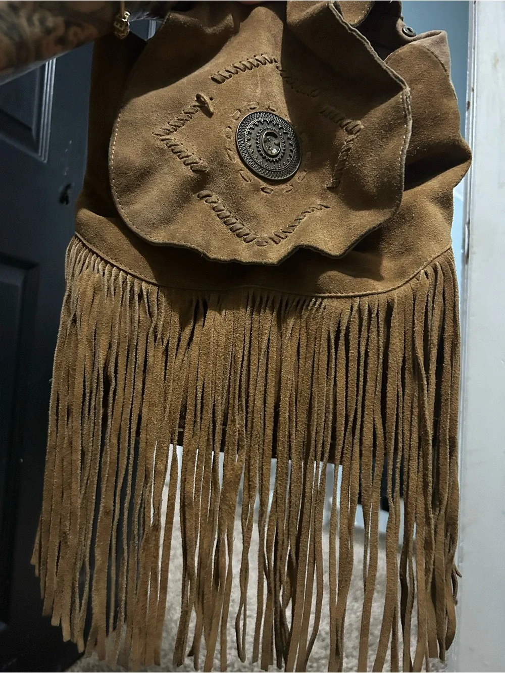 Boho brown suede